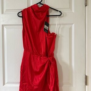Chic One Shoulder Red Dress
